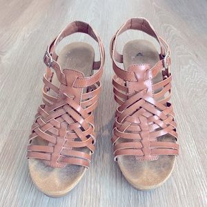 Nude wedge heel sandals